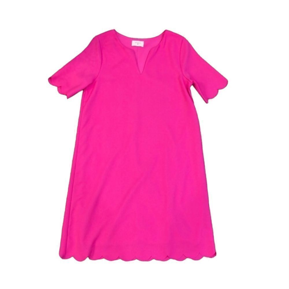 Everly Anthropologie dress womens hot pink scallop edge dress small